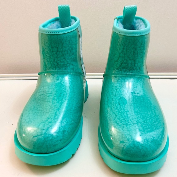 Green Waterproof Women’s Ugg Classic Clear Mini Sz 7 - Picture 2 of 10